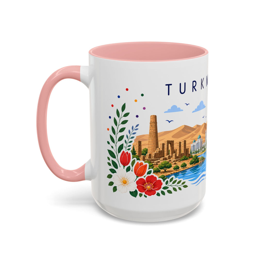 Turkmenistan Coffee Mug | Travel Souvenir Accent Mug | Place Gift Ceramic Cup 11oz 15oz