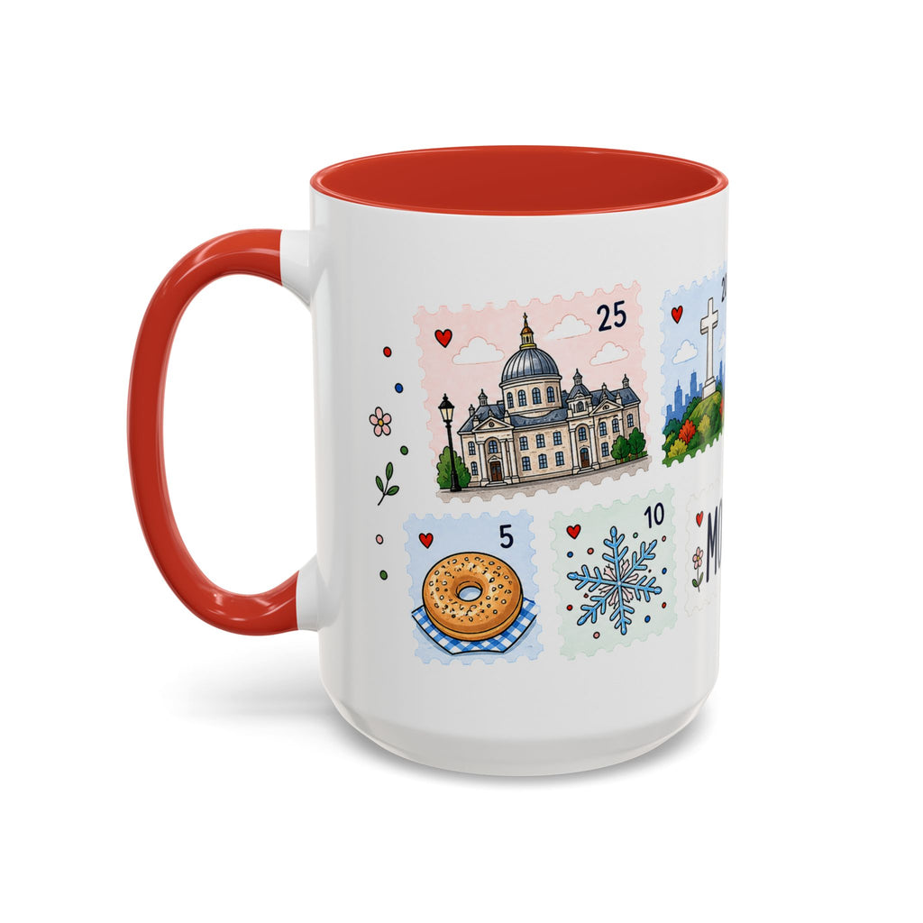 Montreal Coffee Mug | Postage Stamp Collage Mug | Travel Souvenir Accent Cup 11oz 15oz