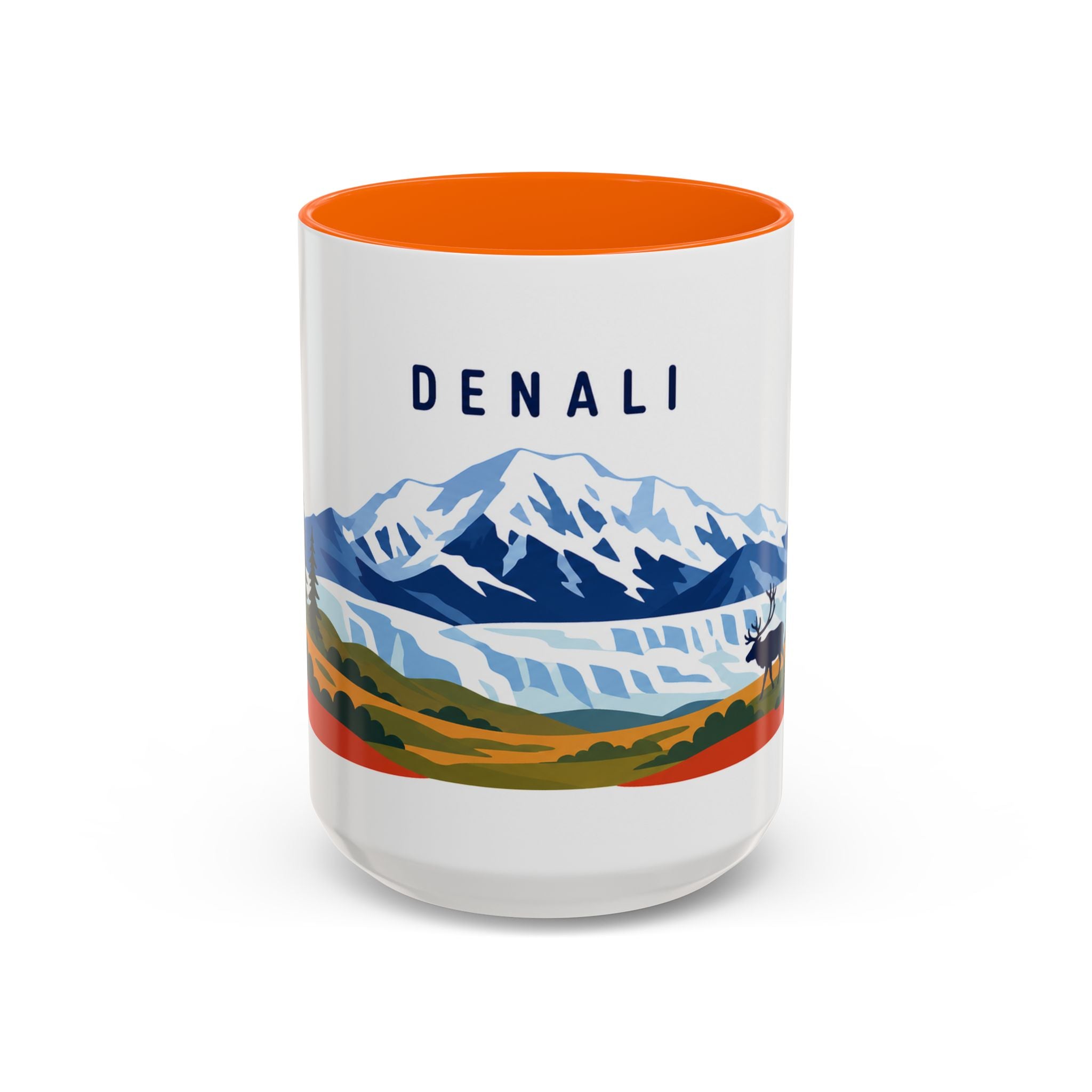 Denali Coffee Mug | Travel Destination Souvenir Gift | Accent Color Ceramic 11oz 15oz