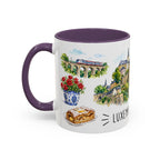 Luxembourg City Illustrated Travel Mug | City Souvenir Accent Coffee Mug | 11oz 15oz Ceramic Cup