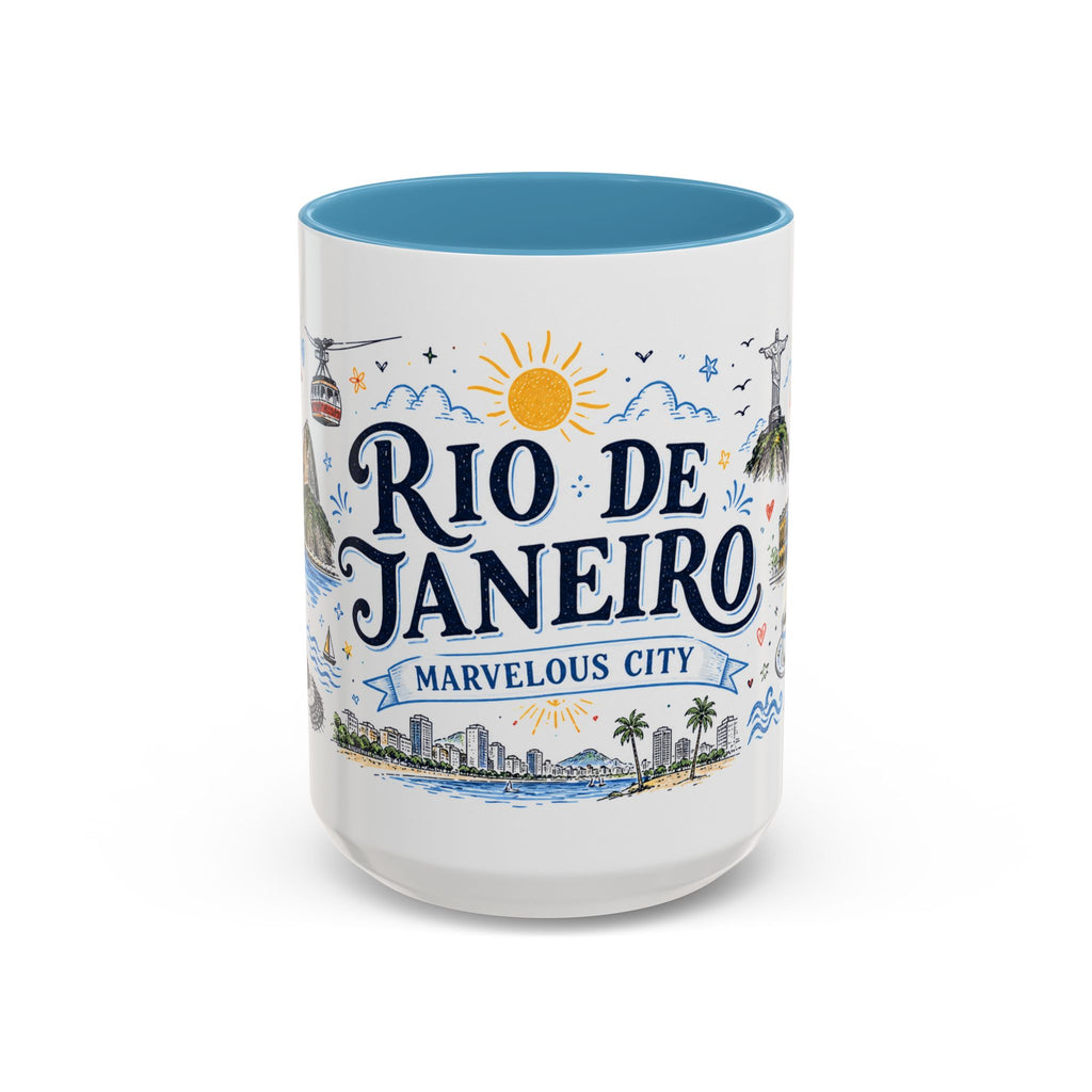 Rio de Janeiro Coffee Mug | Brazil Souvenir Travel Gift | Accent Color Ceramic 11oz 15oz