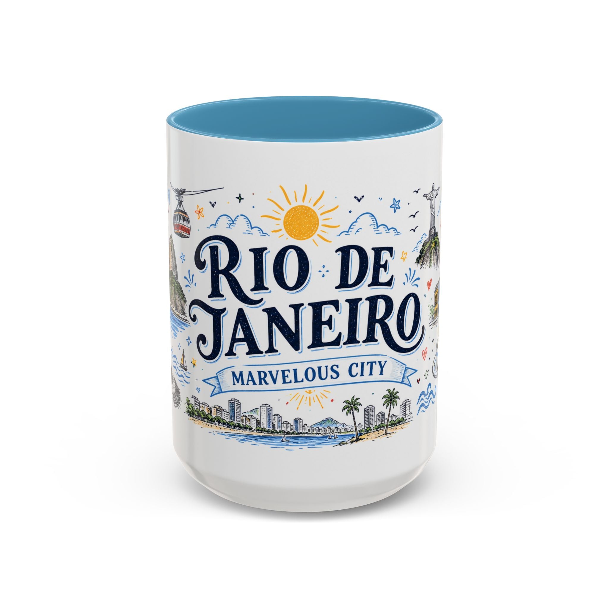 Rio de Janeiro Coffee Mug | Brazil Souvenir Travel Gift | Accent Color Ceramic 11oz 15oz