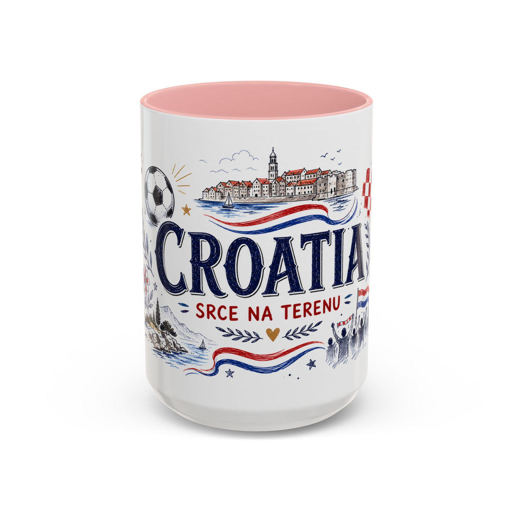 Croatia Soccer Coffee Mug | World Cup Fan Gift | Accent Color Ceramic 11oz 15oz Match Day Cup