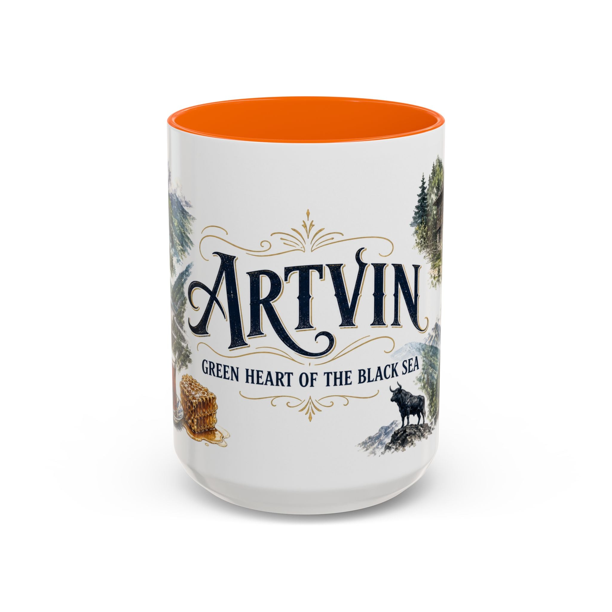 Artvin Coffee Mug | Turkey Travel Souvenir | Vintage Illustrated City Gift | 11 oz 15 oz Accent Mug