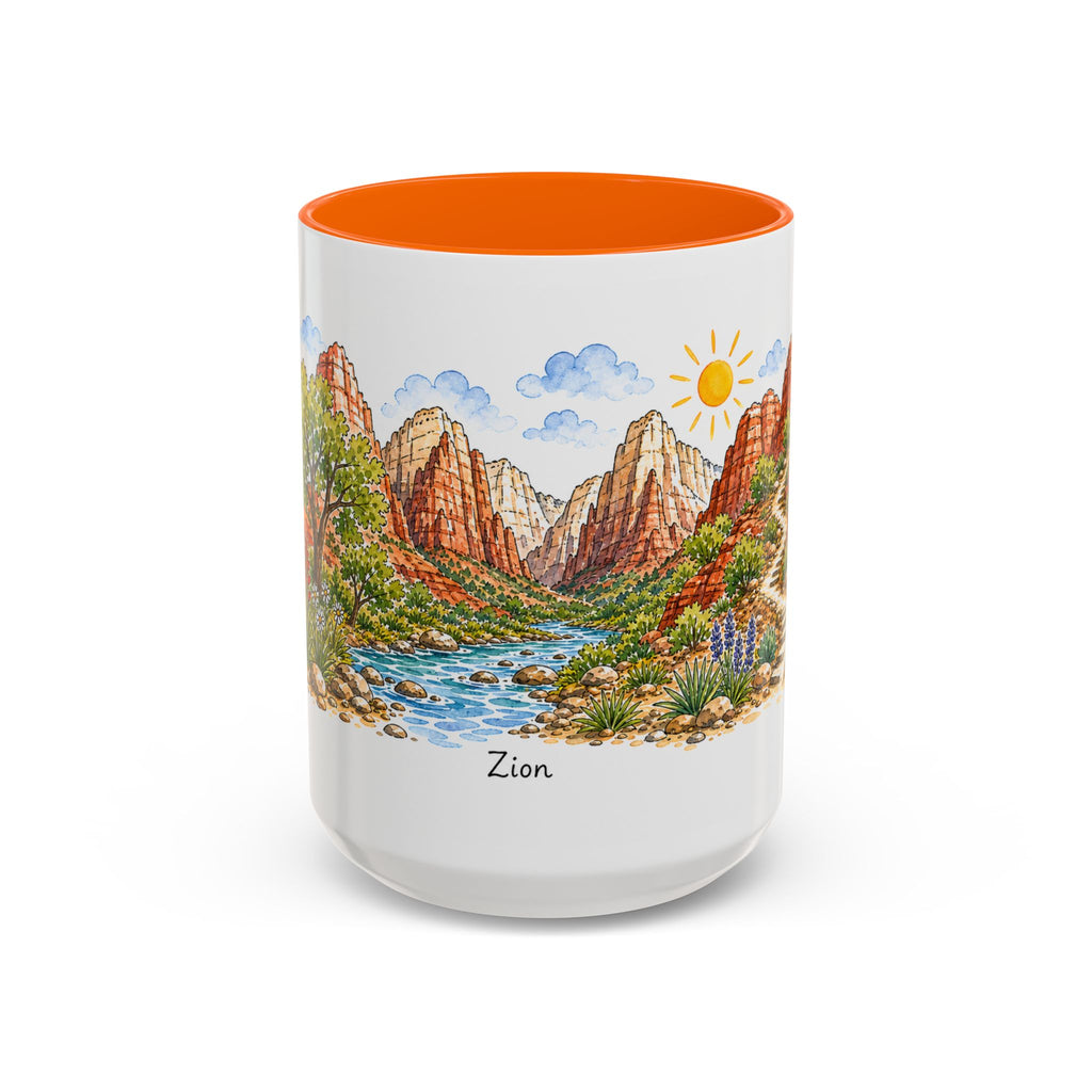 Zion National Park Mug | US Travel Souvenir Accent Coffee Mug | 11oz 15oz Ceramic Cup