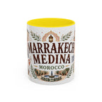Marrakech Medina Coffee Mug | Travel Destination Souvenir Gift | Accent Color Ceramic 11oz 15oz