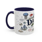Dallas Coffee Mug | Texas Souvenir City Gift | Accent Color Ceramic 11oz 15oz