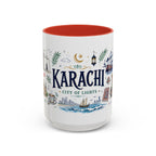 Karachi Coffee Mug | Pakistan Souvenir Travel Gift | Accent Color Ceramic 11oz 15oz