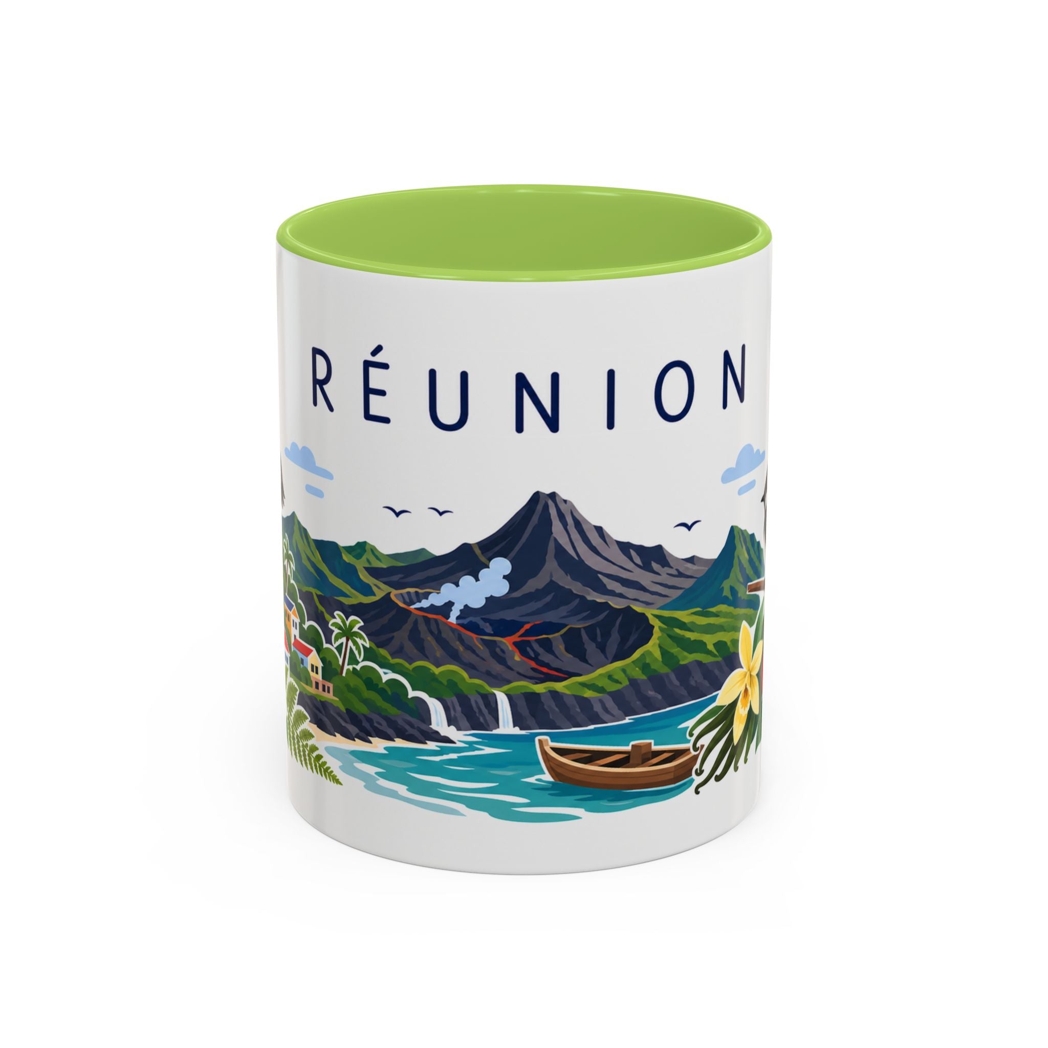 Réunion Coffee Mug | Travel Souvenir Accent Mug | Country Gift Ceramic Cup 11oz 15oz