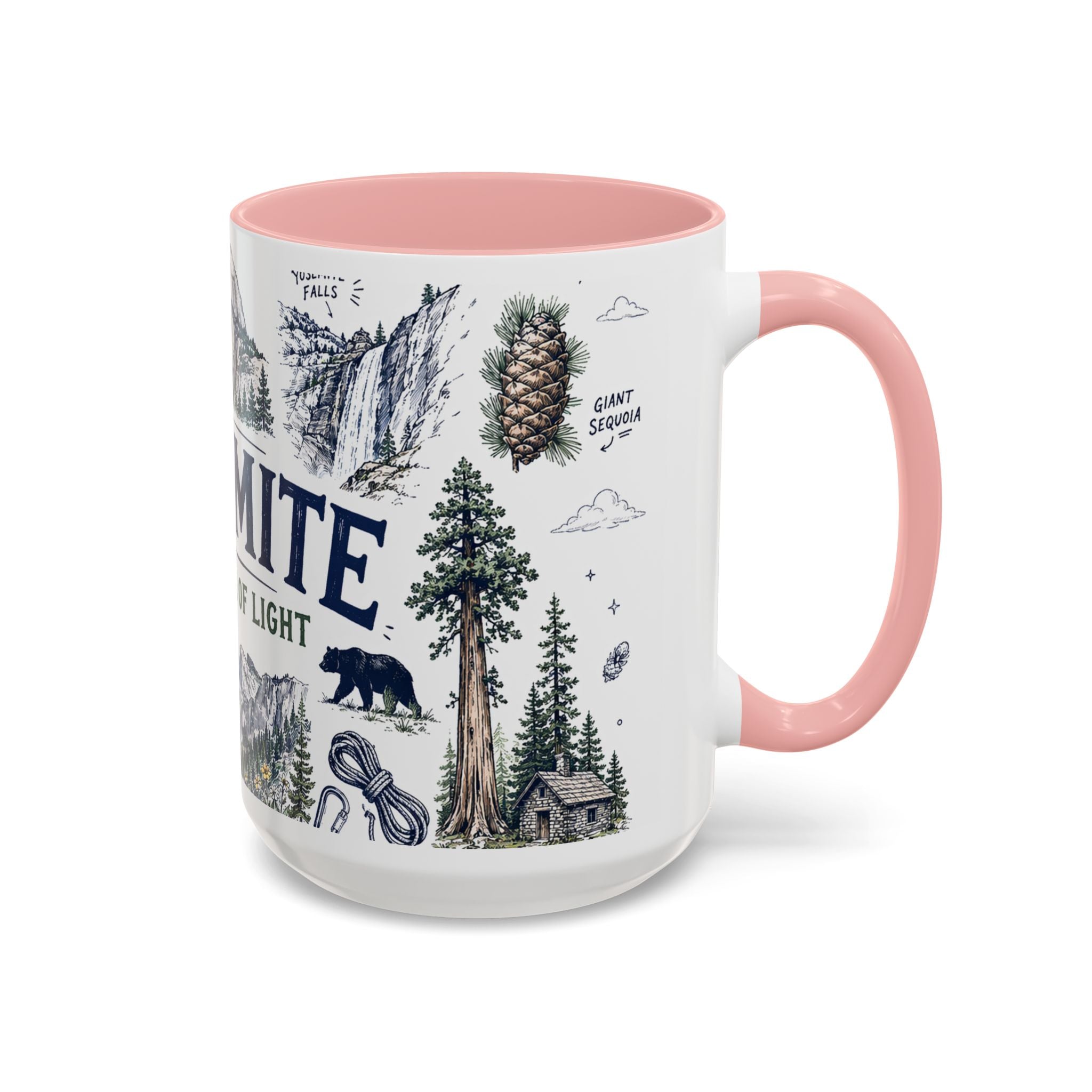 Yosemite National Park Coffee Mug | Hiking Camping Nature Gift | Accent Color Ceramic 11oz 15oz