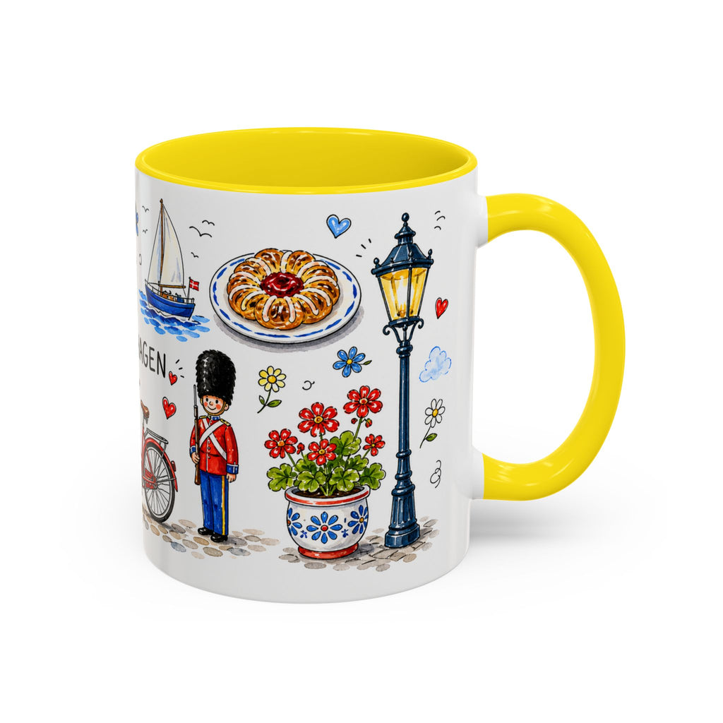 Copenhagen Travel Mug | European City Souvenir Accent Coffee Mug | 11oz 15oz Ceramic Cup