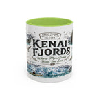 Kenai Fjords National Park Coffee Mug | Alaska Coastal Wildlife Hiking Gift | Accent Color Ceramic 11oz 15oz