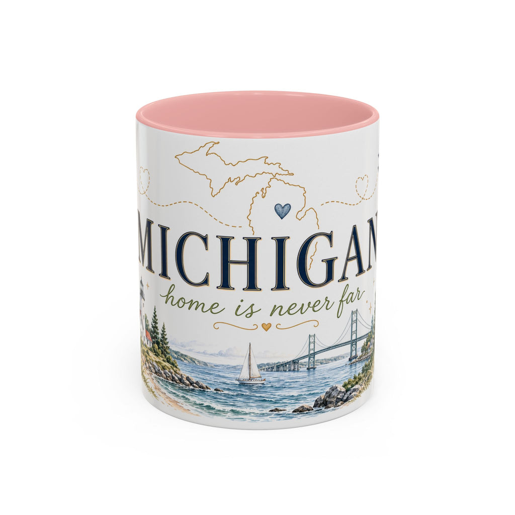 Michigan State Map Mug | Botanical Accents, Lakes Art | Homesick Gift