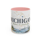 Michigan State Map Mug | Botanical Accents, Lakes Art | Homesick Gift