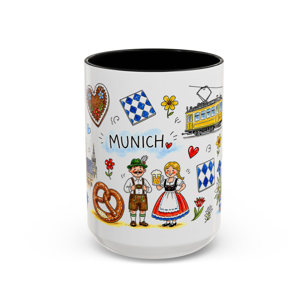 Munich Travel Mug | European City Souvenir Accent Coffee Mug | 11oz 15oz Ceramic Cup