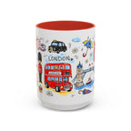 London Travel Mug | European City Souvenir Accent Coffee Mug | 11oz 15oz Ceramic Cup