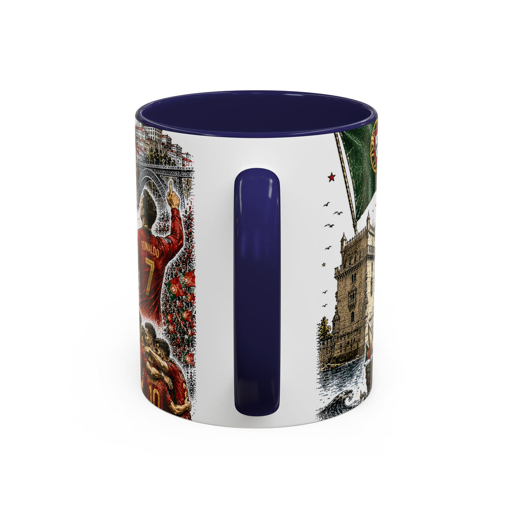 Portugal Soccer Coffee Mug | World Cup Fan Gift | Accent Color Ceramic 11oz 15oz Match Day Cup