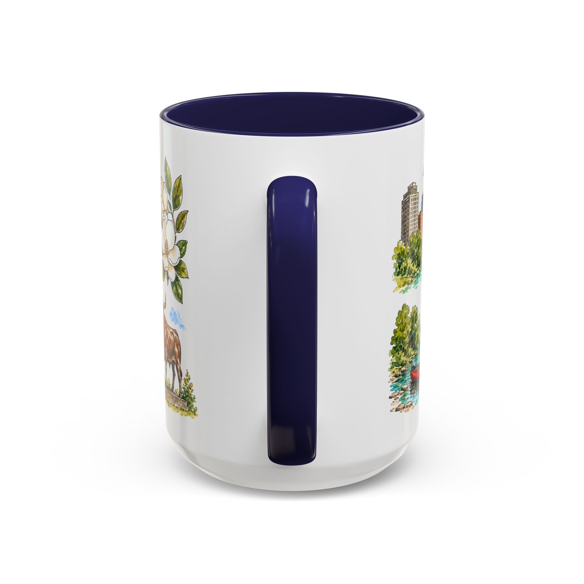 Durham Illustrated Travel Mug | City Souvenir Accent Coffee Mug | 11oz 15oz Ceramic Cup