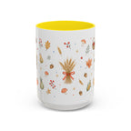 Thanksgiving Mug | Country Harvest Watercolor Gift | Pumpkin Scarecrow Accent Cup 11oz 15oz