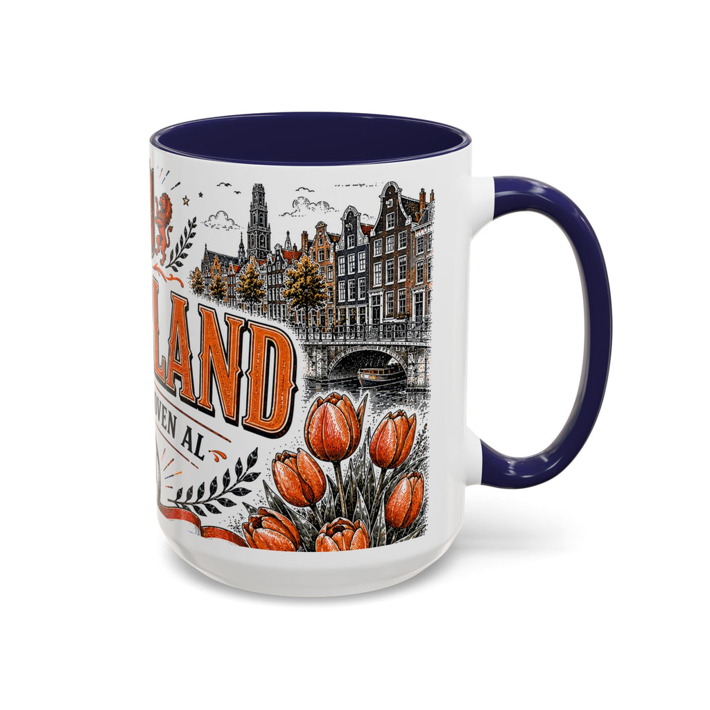 Netherlands Soccer Coffee Mug | World Cup Fan Gift | Accent Color Ceramic 11oz 15oz Match Day Cup