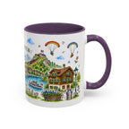 Interlaken Illustrated Travel Mug | Switzerland Souvenir Accent Coffee Mug | 11oz 15oz Ceramic Cup