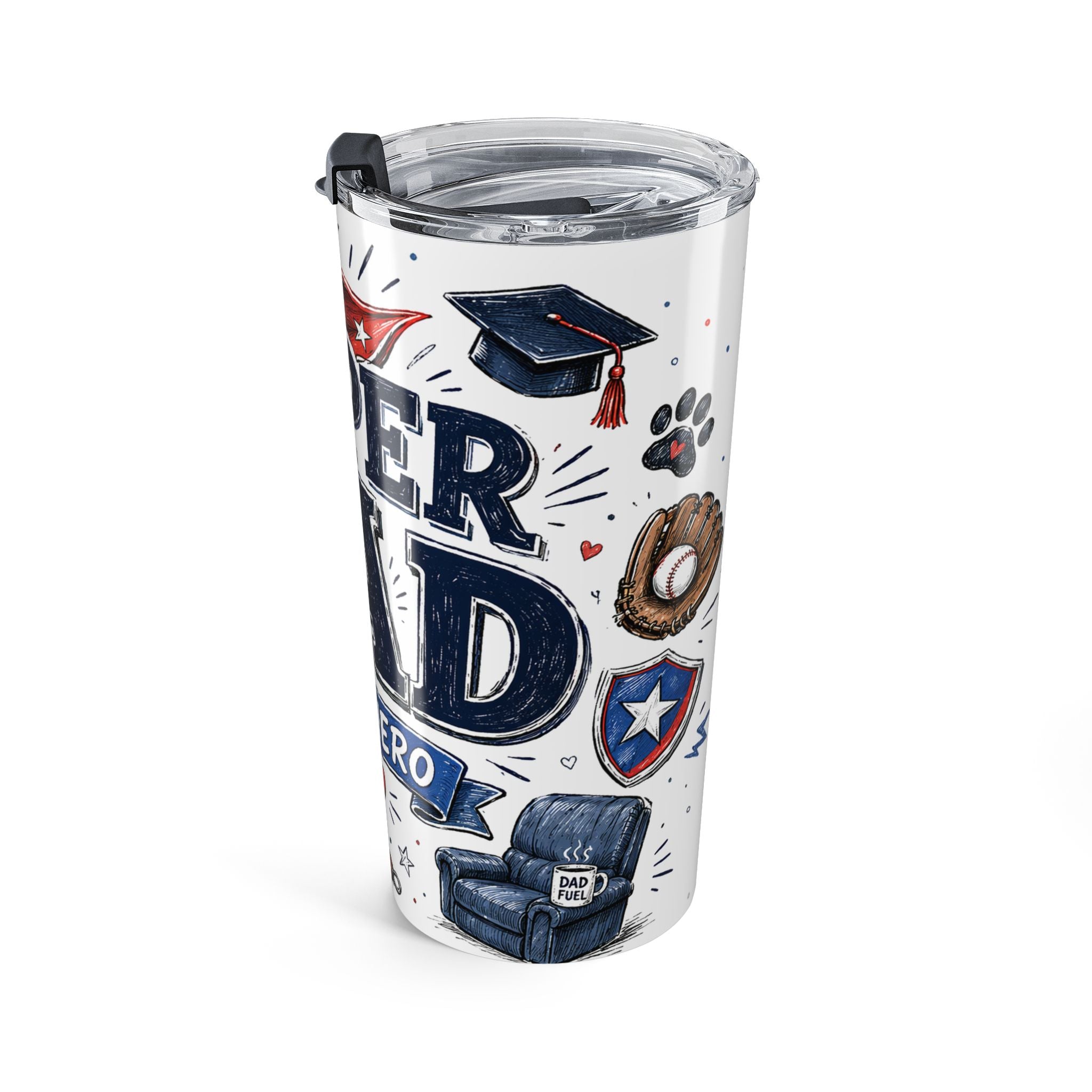 Super Dad My Hero 20oz Tumbler | Father's Day Gift for Dad | Insulated Stainless Steel Travel Cup