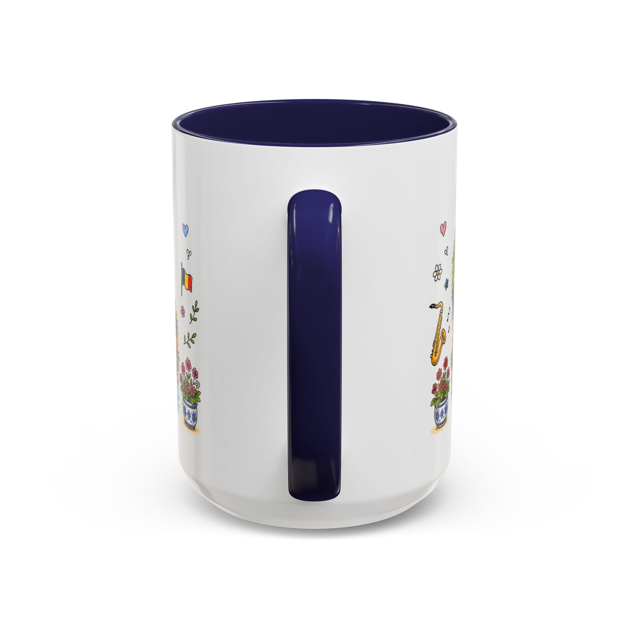 Dinant Illustrated Travel Mug | Belgium Souvenir Accent Coffee Mug | 11oz 15oz Ceramic Cup