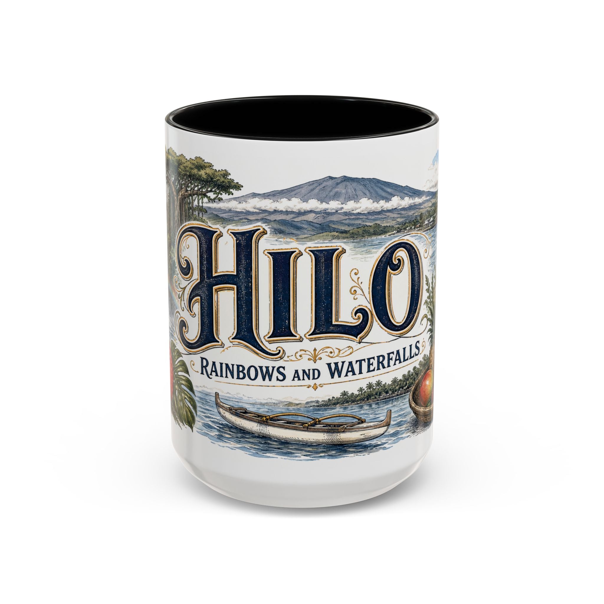 Hilo Coffee Mug | United States Travel Souvenir | Vintage Illustrated City Gift | 11 oz 15 oz Accent Mug