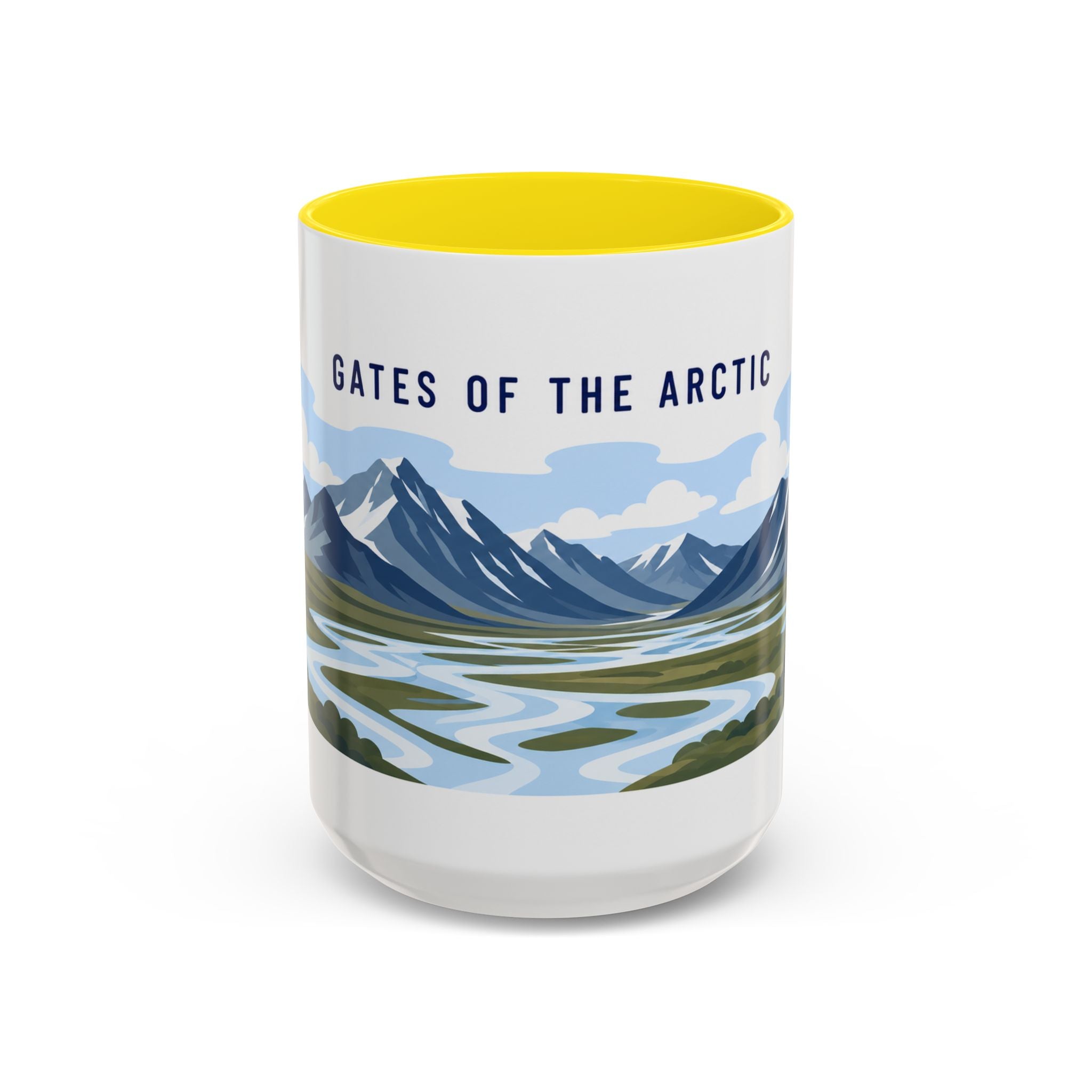 Gates of the Arctic National Park Coffee Mug | Solid Color Block Park Souvenir | 11oz 15oz Accent Mug