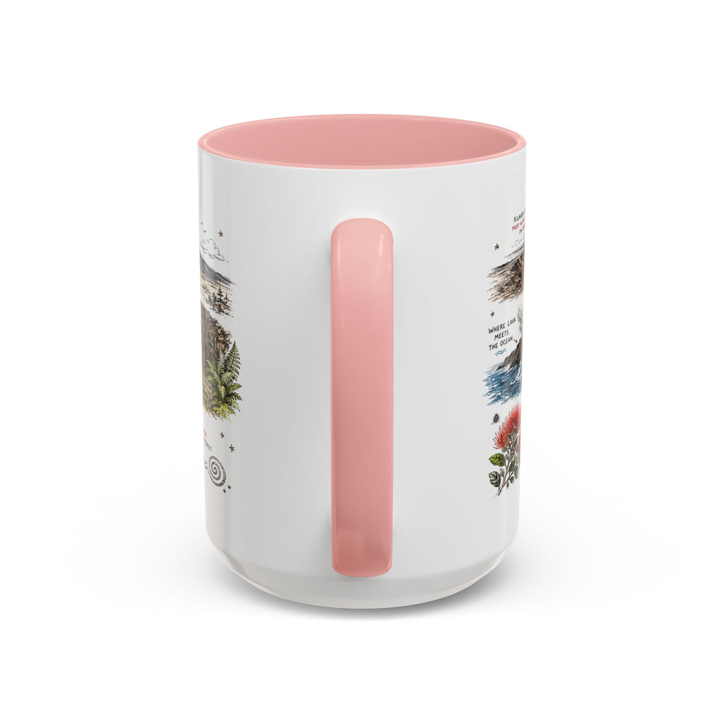 Hawaii Volcanoes National Park Coffee Mug | Hawaii Big Island Lava Volcano Gift | Accent Color Ceramic 11oz 15oz
