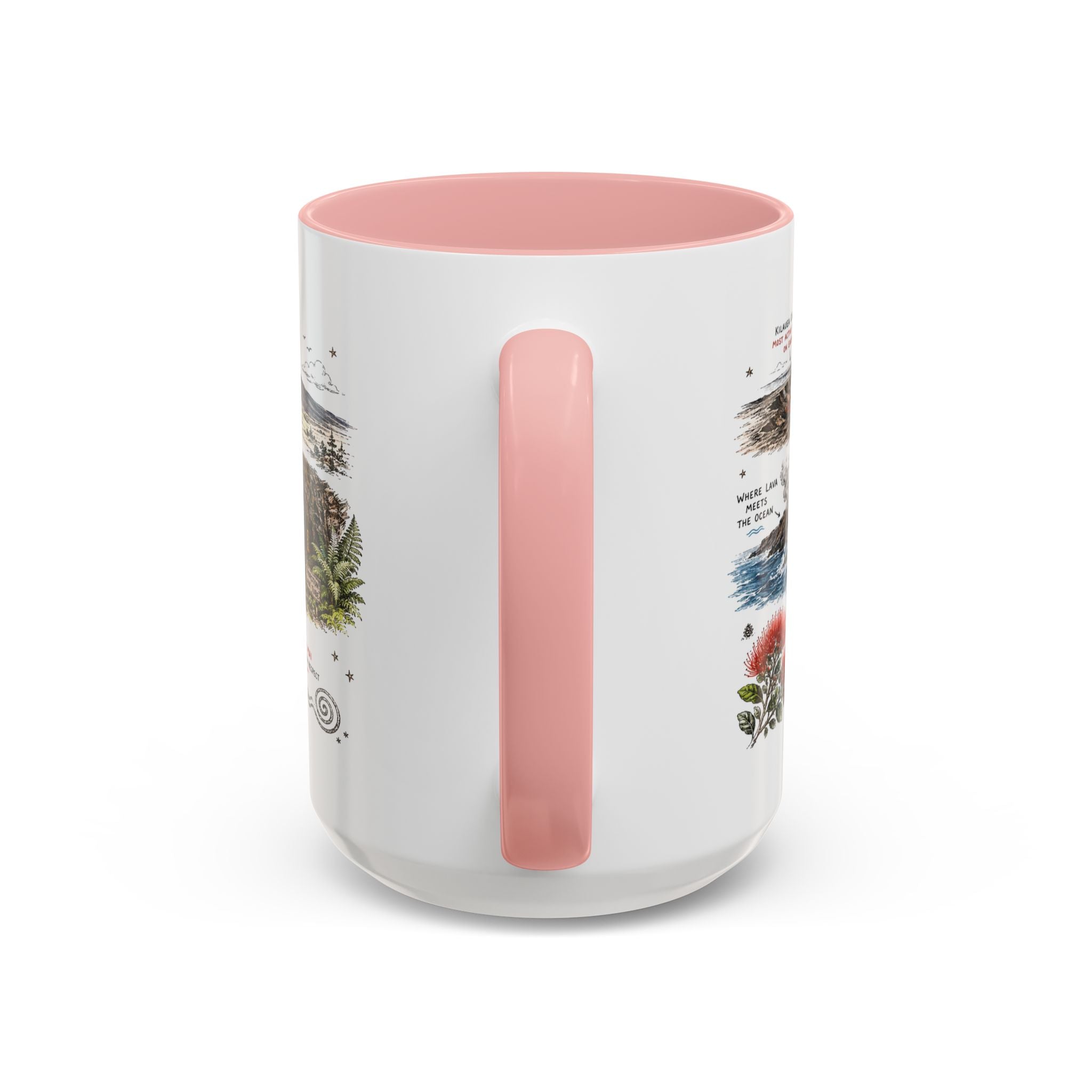 Hawaii Volcanoes National Park Coffee Mug | Hawaii Big Island Lava Volcano Gift | Accent Color Ceramic 11oz 15oz