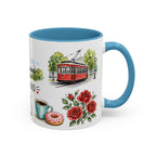 Portland Illustrated Travel Mug | City Souvenir Accent Coffee Mug | 11oz 15oz Ceramic Cup