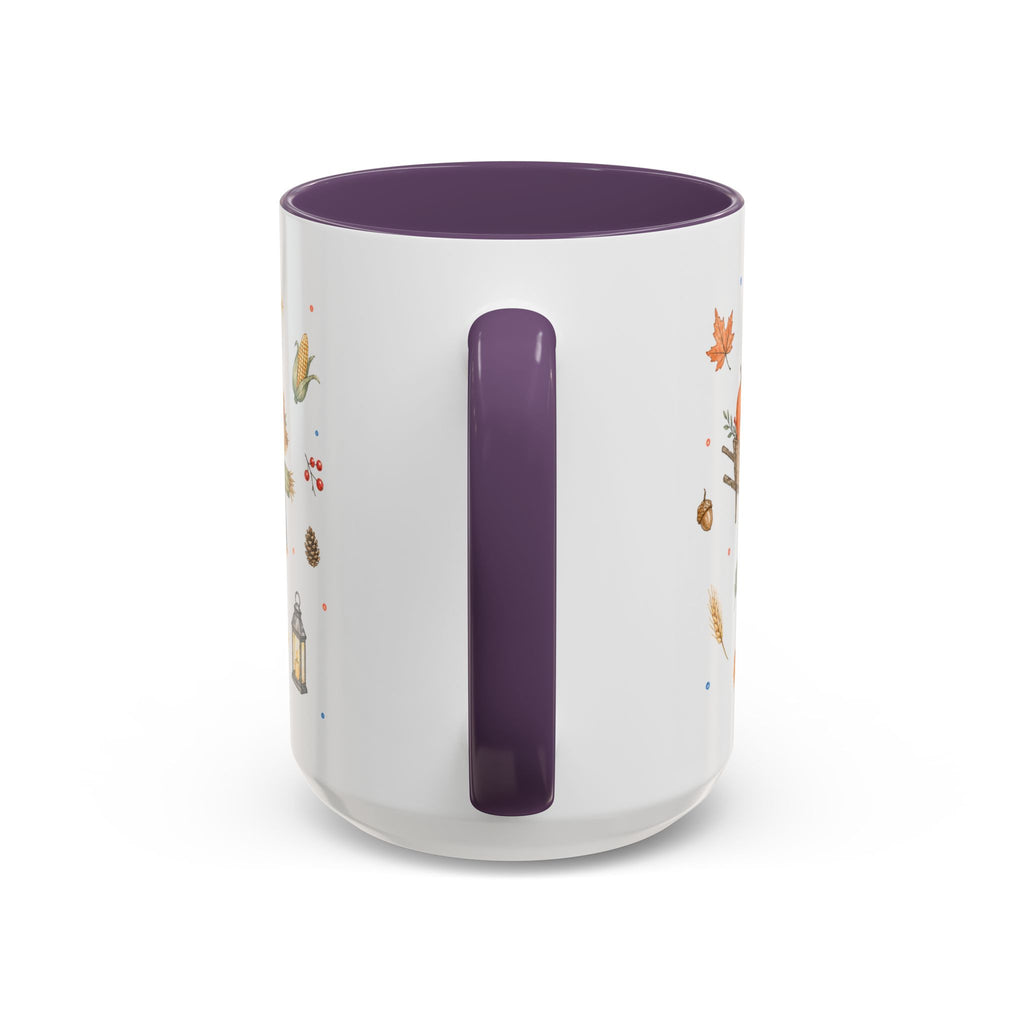 Thanksgiving Mug | Country Harvest Watercolor Gift | Pumpkin Scarecrow Accent Cup 11oz 15oz