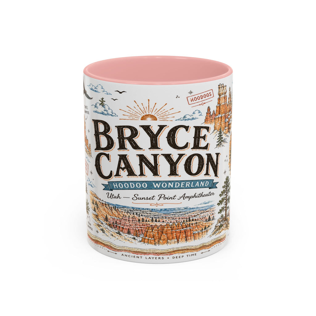 Bryce Canyon Coffee Mug | National Park Hiking Utah Gift | Accent Color Ceramic 11oz 15oz