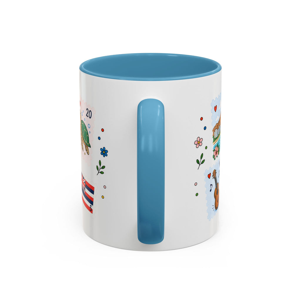 Honolulu Coffee Mug | Postage Stamp Collage Mug | Travel Souvenir Accent Cup 11oz 15oz
