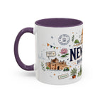 New Delhi Coffee Mug | India Souvenir Travel Gift | Accent Color Ceramic 11oz 15oz