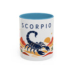 Scorpio Zodiac Coffee Mug | Scorpion and Desert Design | Astrology Birthday Gift | 11 oz 15 oz Ceramic Accent Mug
