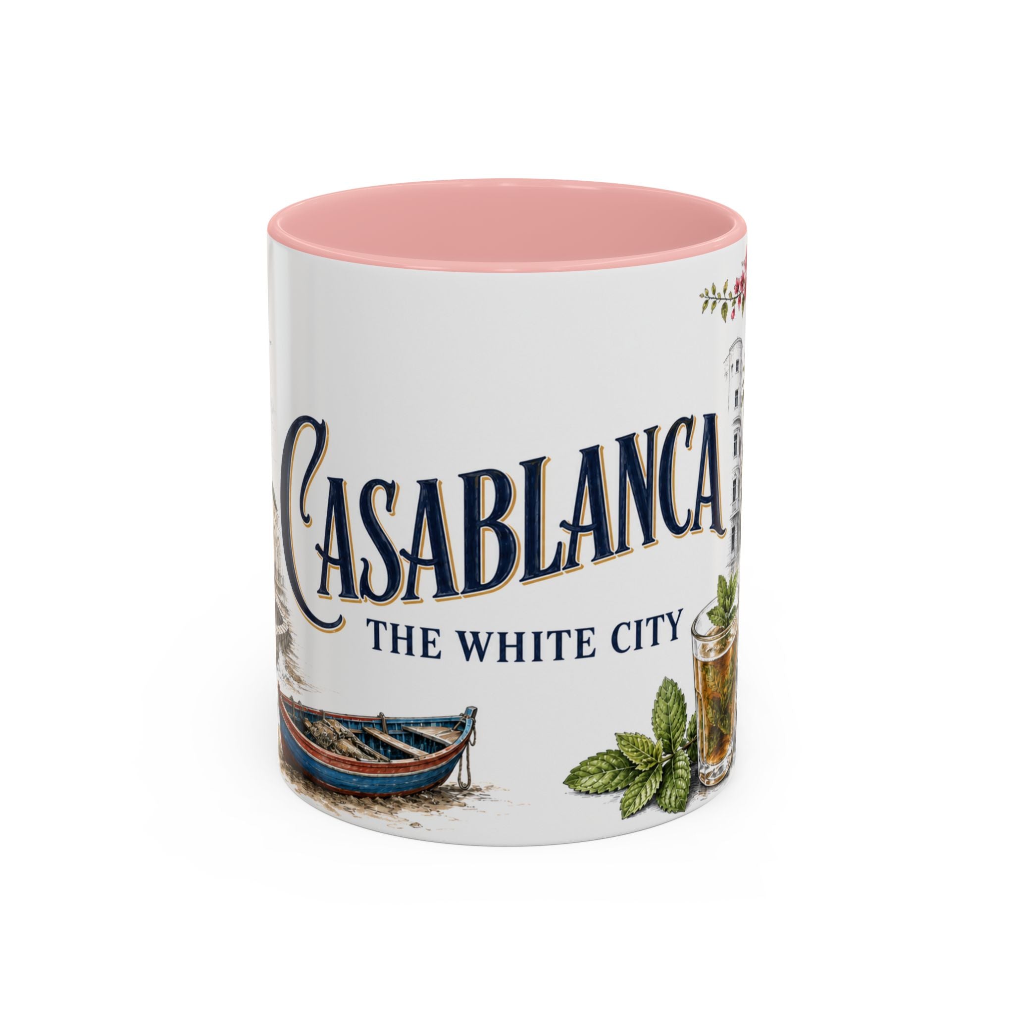 Casablanca Coffee Mug | Morocco Travel Souvenir | Vintage Illustrated City Gift | 11 oz 15 oz Accent Mug