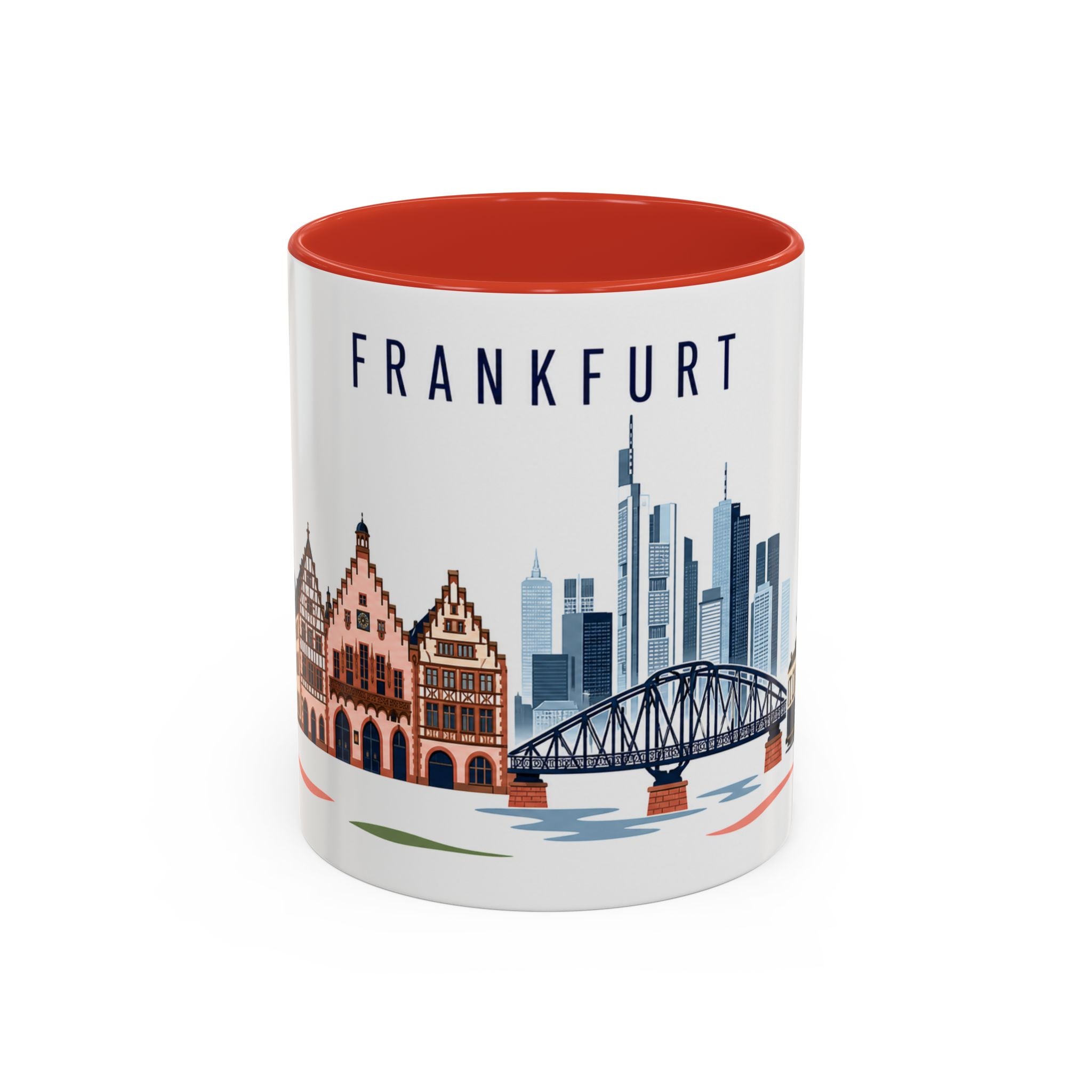 Frankfurt Coffee Mug | Germany Travel Souvenir | Porcelain Decal City Gift | 11oz 15oz Accent Mug