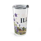 Illinois State Flower 20oz Tumbler | Violet Botanical State Flower Gift | Insulated Stainless Steel Travel Cup