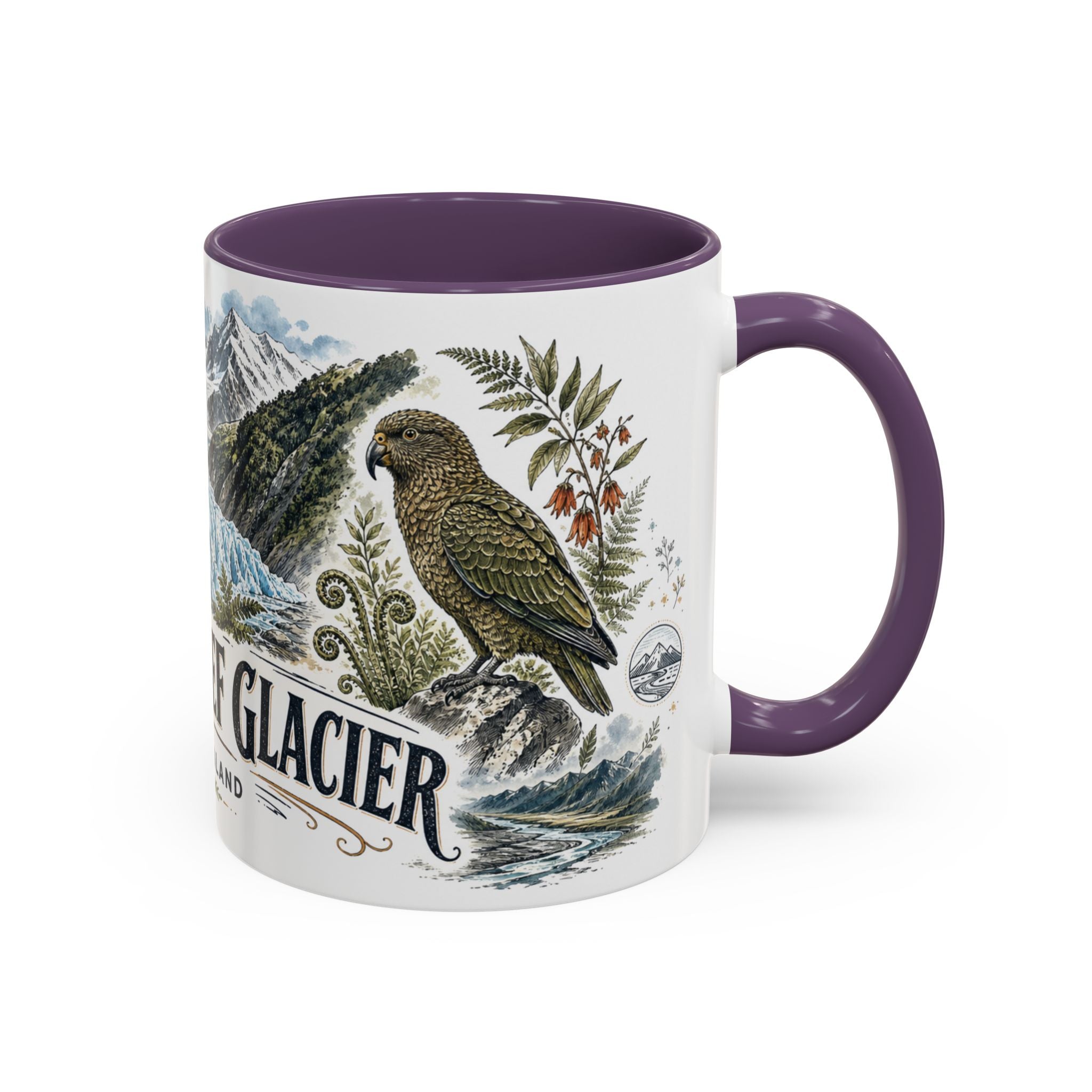 Franz Josef Glacier Mug, New Zealand Travel Souvenir, Bucket List Gift, Accent Ceramic Coffee Mug 11oz 15oz