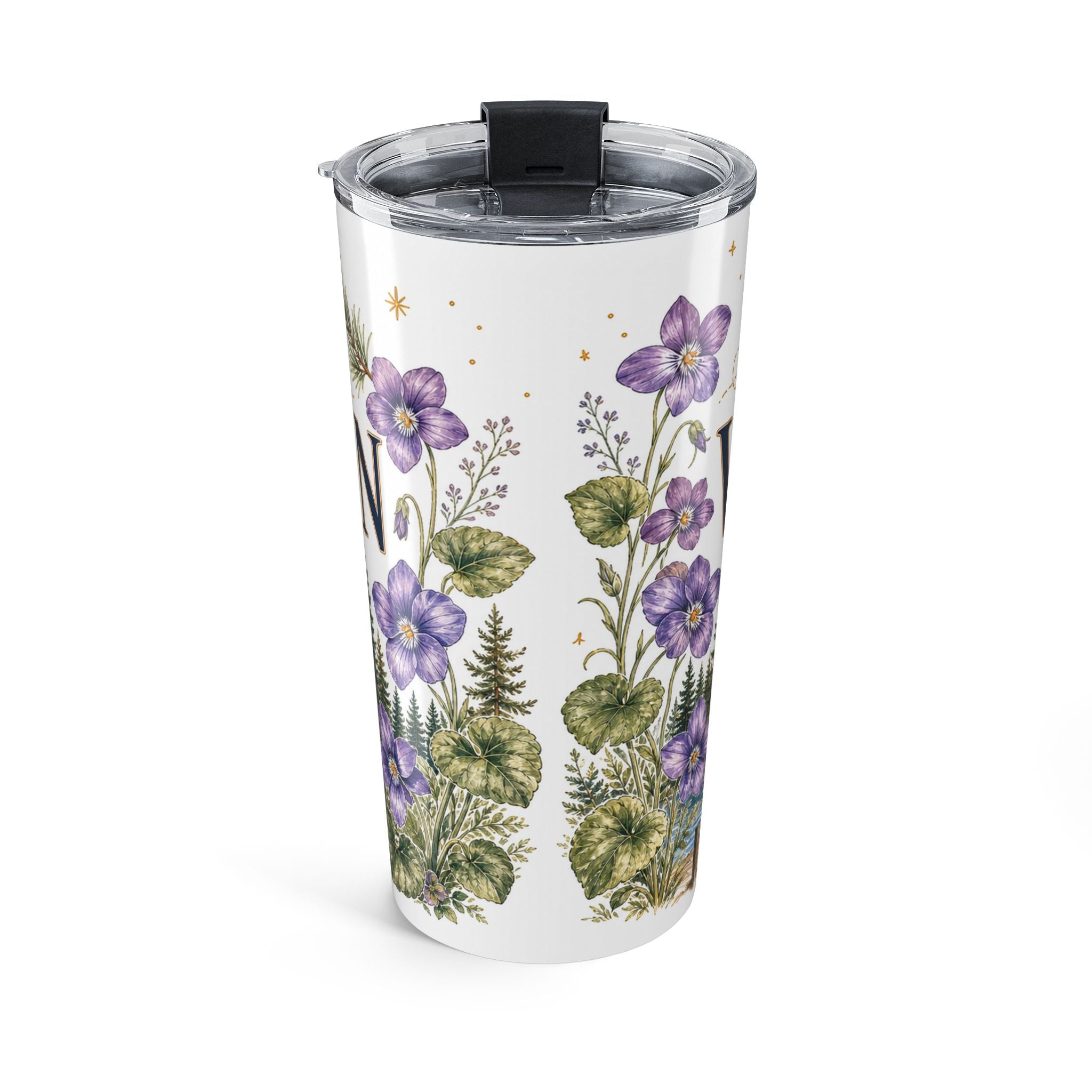 Wisconsin State Flower 20oz Tumbler | Wood Violet Botanical State Flower Gift | Insulated Stainless Steel Travel Cup