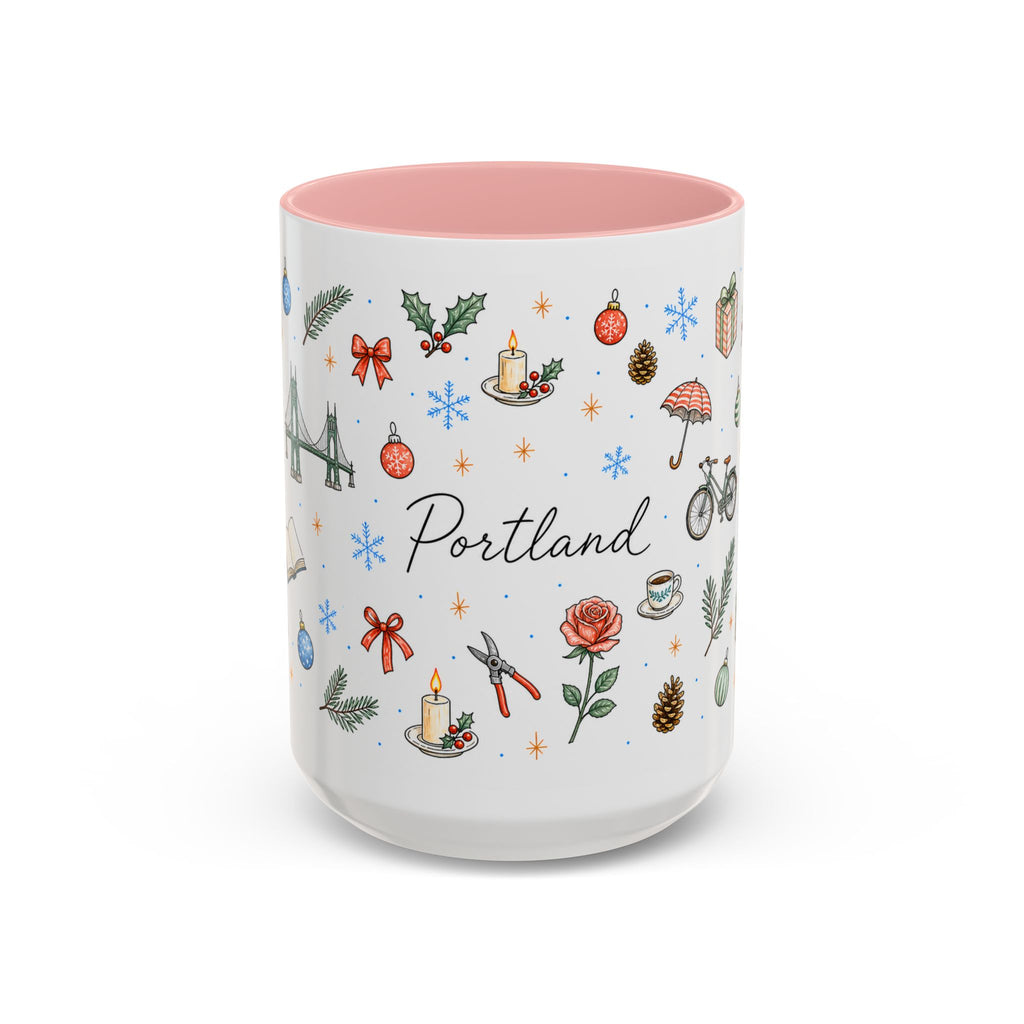 Portland Christmas Watercolor Mug | City Souvenir Coffee Cup (11oz 15oz)