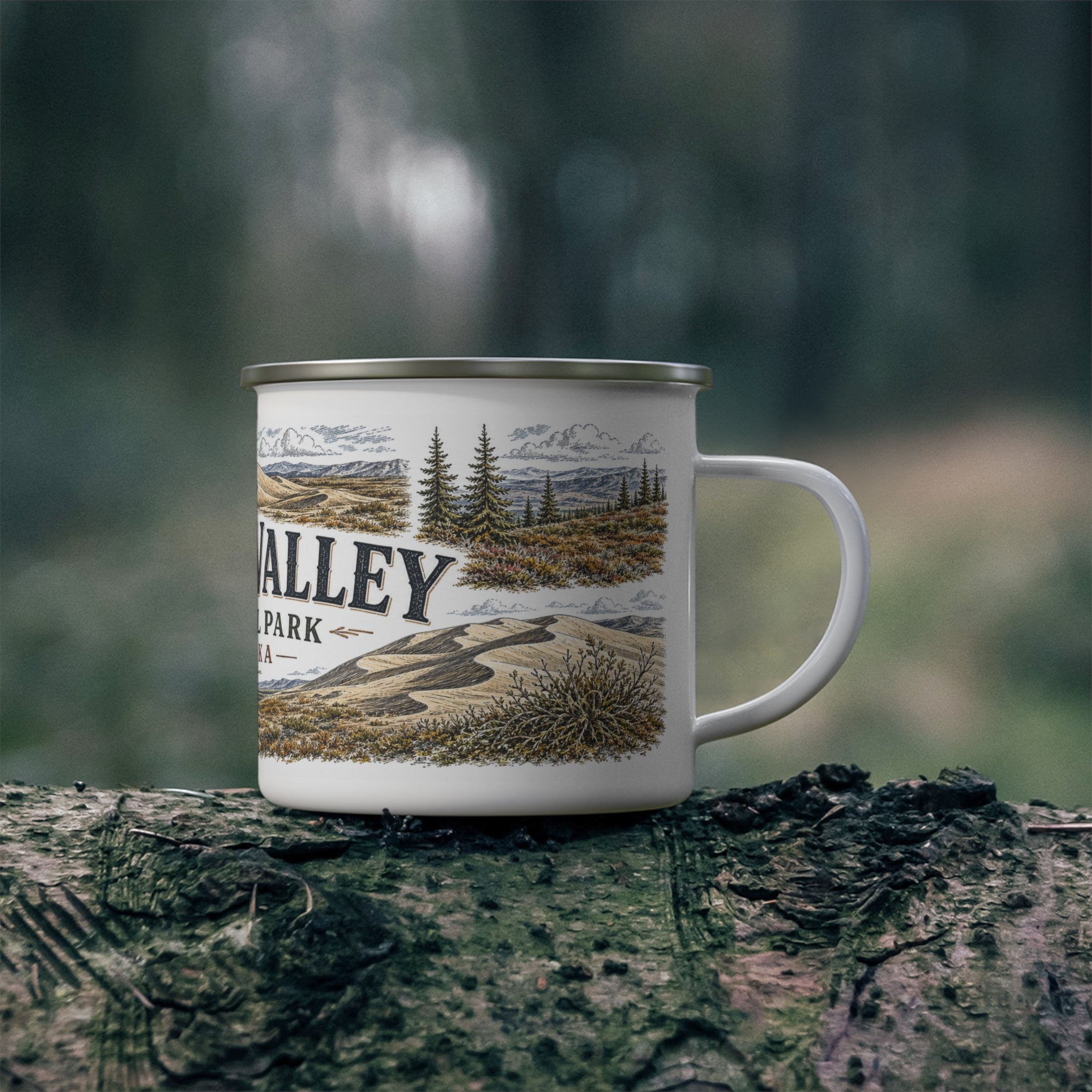 Kobuk Valley National Park Vintage Enamel Camping Mug | 12oz National Park Hiking Gift