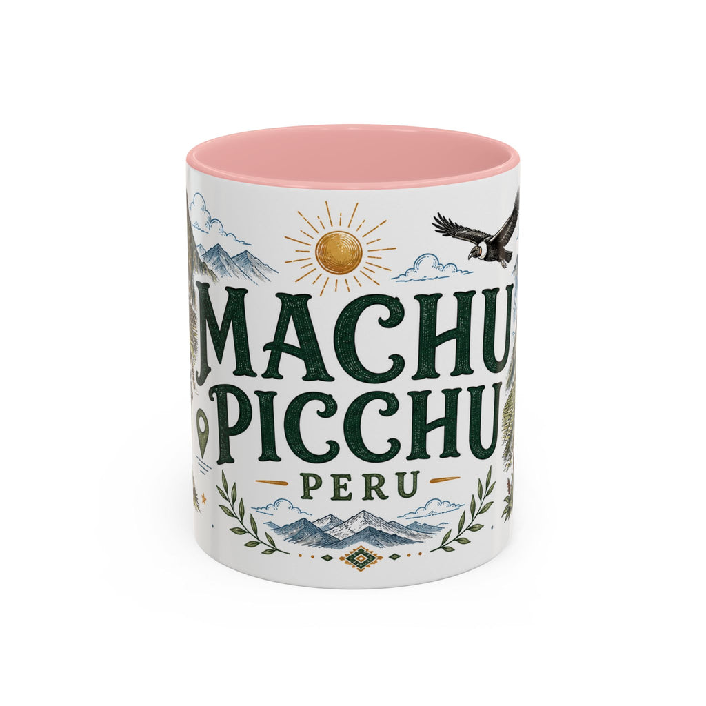 Machu Picchu Coffee Mug | Travel Destination Souvenir Gift | Accent Color Ceramic 11oz 15oz