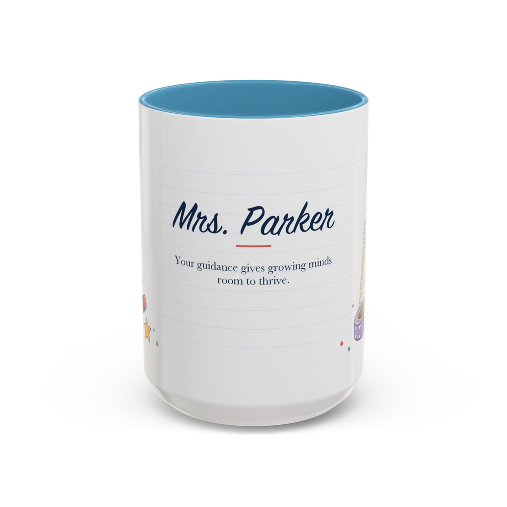 Personalized Teacher Mug | Custom Name Notebook Coffee Cup | Back to School Gift 11oz 15oz