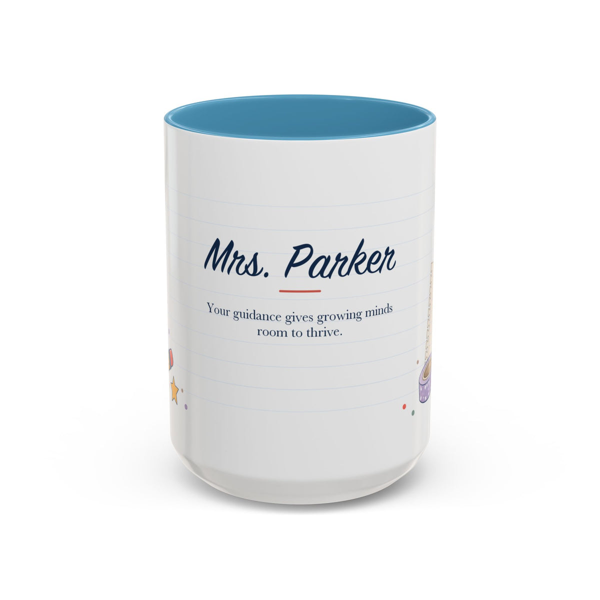 Personalized Teacher Mug | Custom Name Notebook Coffee Cup | Back to School Gift 11oz 15oz