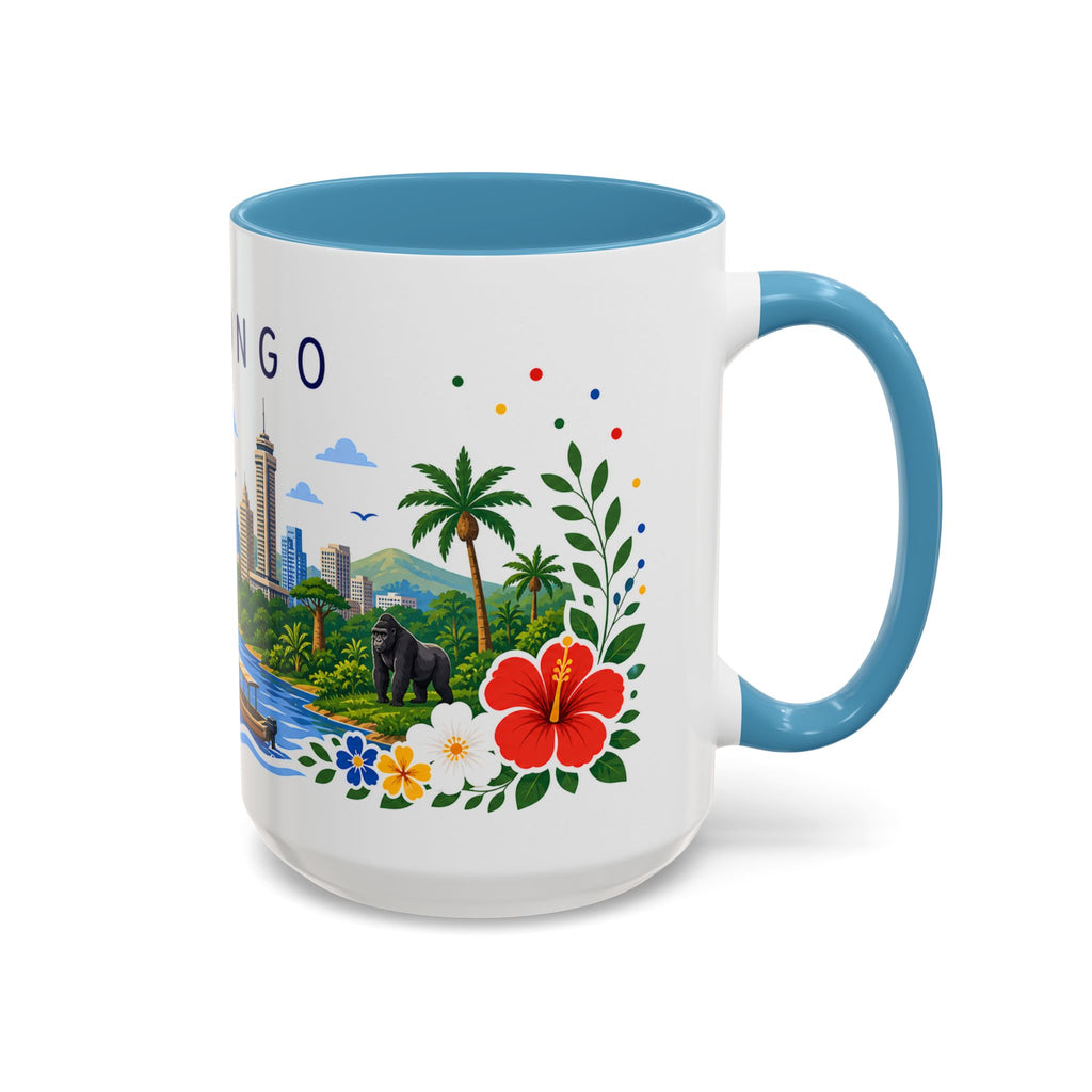 DR Congo Coffee Mug | Travel Souvenir Accent Mug | Place Gift Ceramic Cup 11oz 15oz