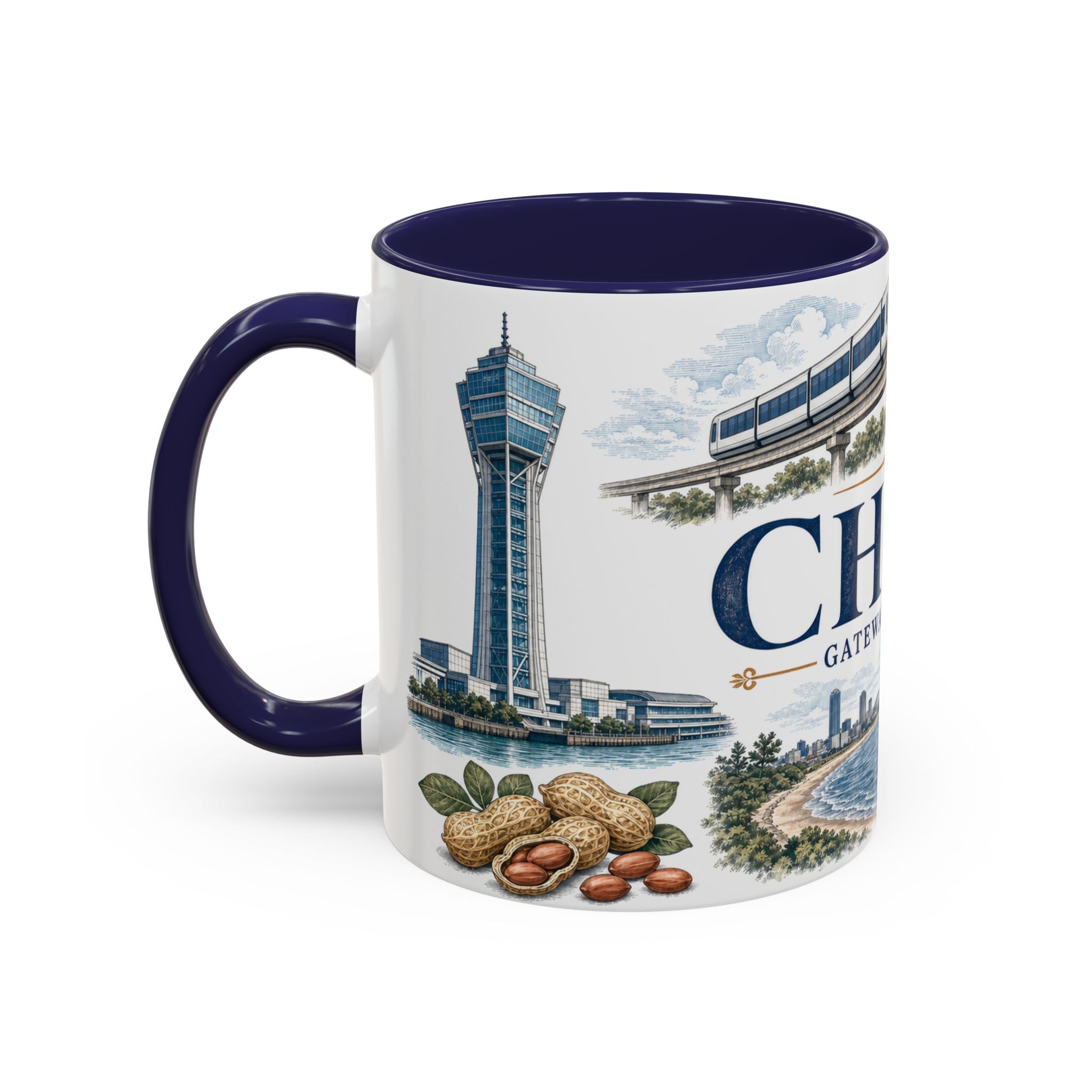Chiba Coffee Mug | Japan Travel Souvenir | Vintage Illustrated City Gift | 11 oz 15 oz Accent Mug