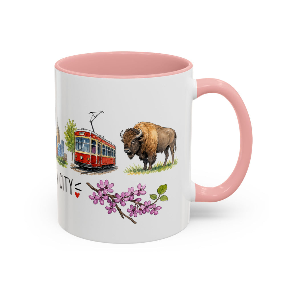 Oklahoma City Illustrated Travel Mug | City Souvenir Accent Coffee Mug | 11oz 15oz Ceramic Cup